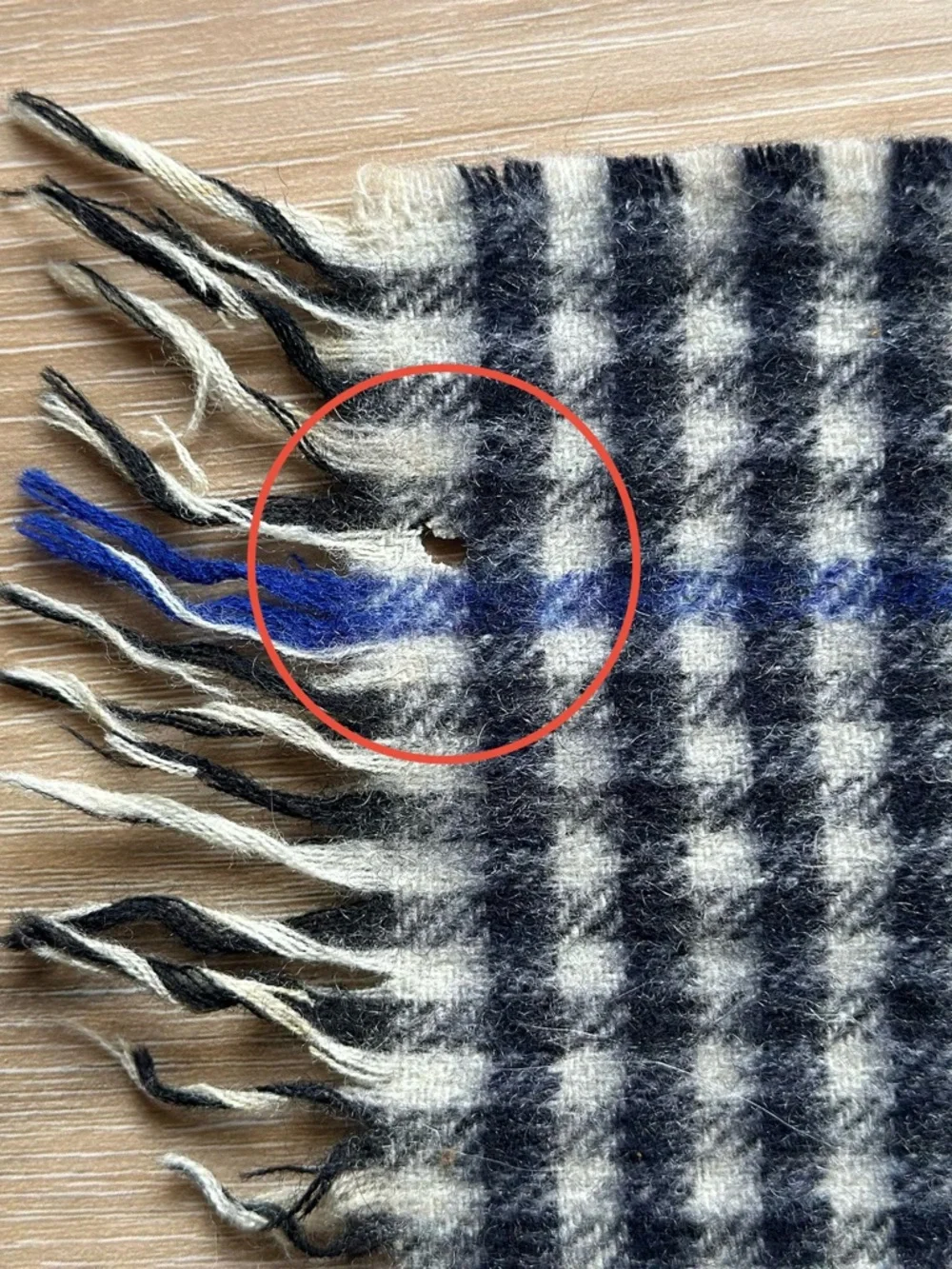 Johnstons of Elgin Cashmere Wool Scarf Made in Scotland - Blue Check